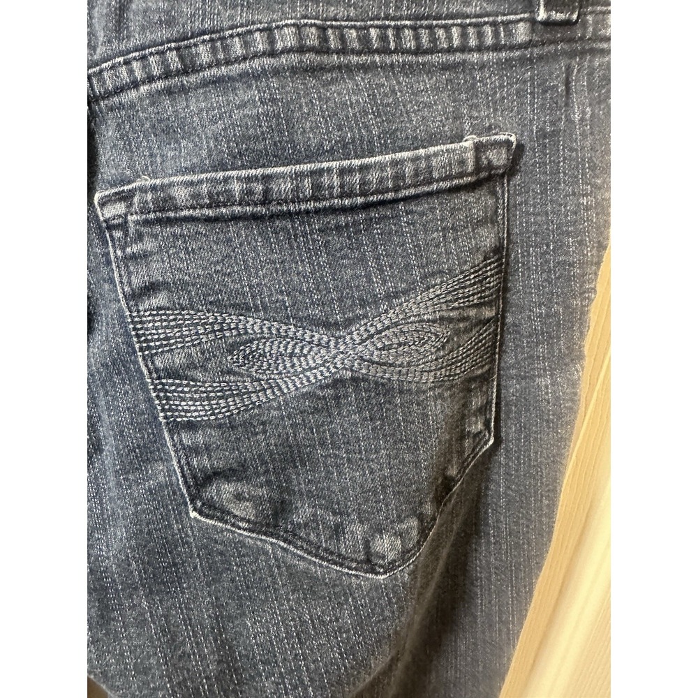 NYDJ Women's 8P Petite Dark Wash Straight Leg Stretch Jeans Lift Tuck USA - Picture 4 of 8